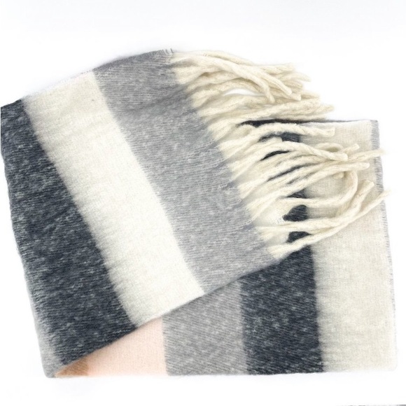 Sold! 🎈New Oversized long striped winter scarf with fringe - Picture 5 of 11